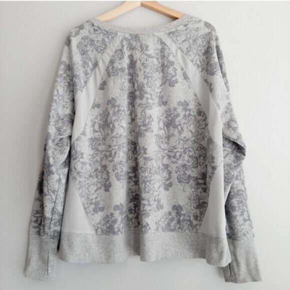 OLD NAVY Active Sweatshirt Mesh Panel Floral Pattern Grey Sz XXL - Picture 7 of 12